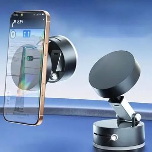 RingMag, universaliai reguliuojamas magnetinis telefono laikiklis su vakuuminiu siurbtuku