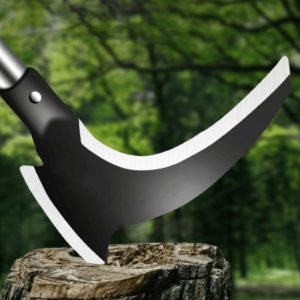 Scythe, dvigubos ašmenų sodo įrankis