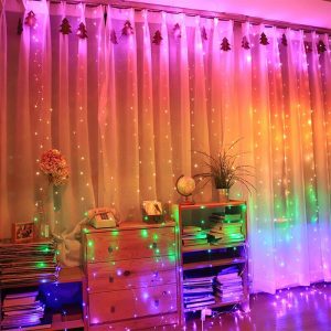 ColorfulCurtain, lengvos užuolaidos su 300 spalvotų LED lempučių