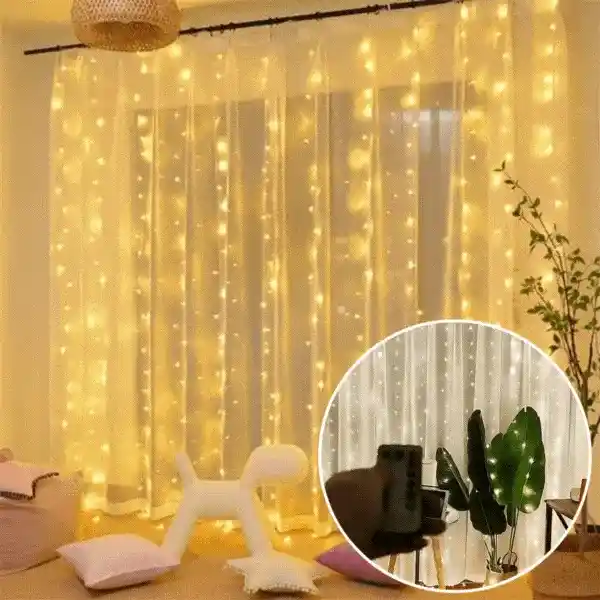 CurtainLED, užuolaida su 300 LED šviesomis (3x3m)
