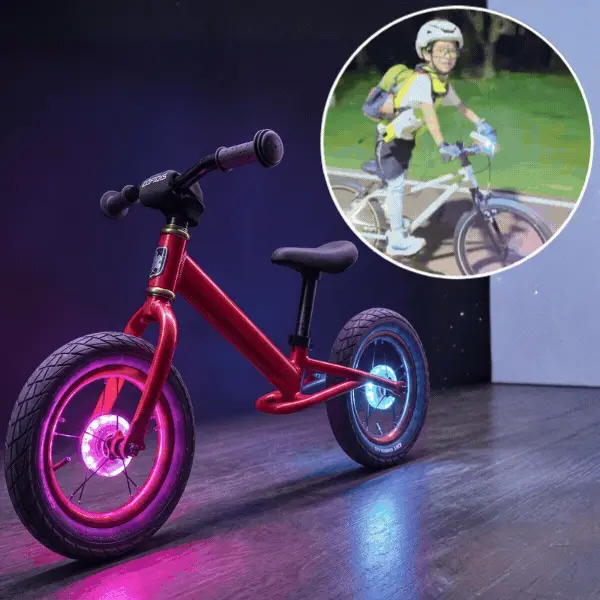 1+1 NEMOKAMAI LED žibintas vaikų dviračiui, CycleLamp